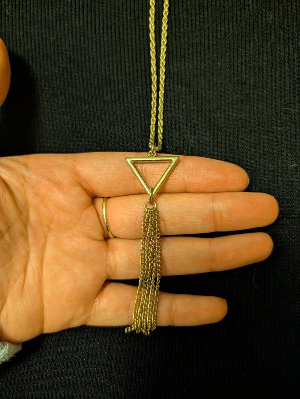 Triangle Multi-Chain Pendant Necklace - Women's Fashion Jewelry